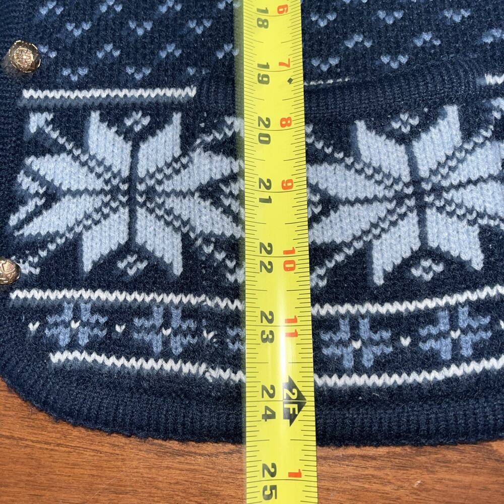 Crystal-Kobe Pine Tree Cardigan Sweater Vintage Ski Size Medium Y2K - Picture 5 of 5